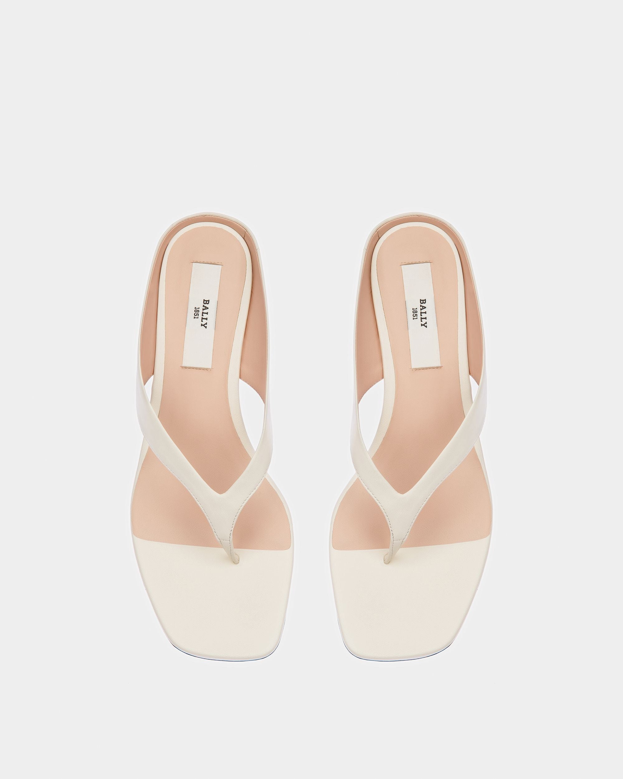 Nyna Leather Sandals In Bone - Women's - Bally - 02