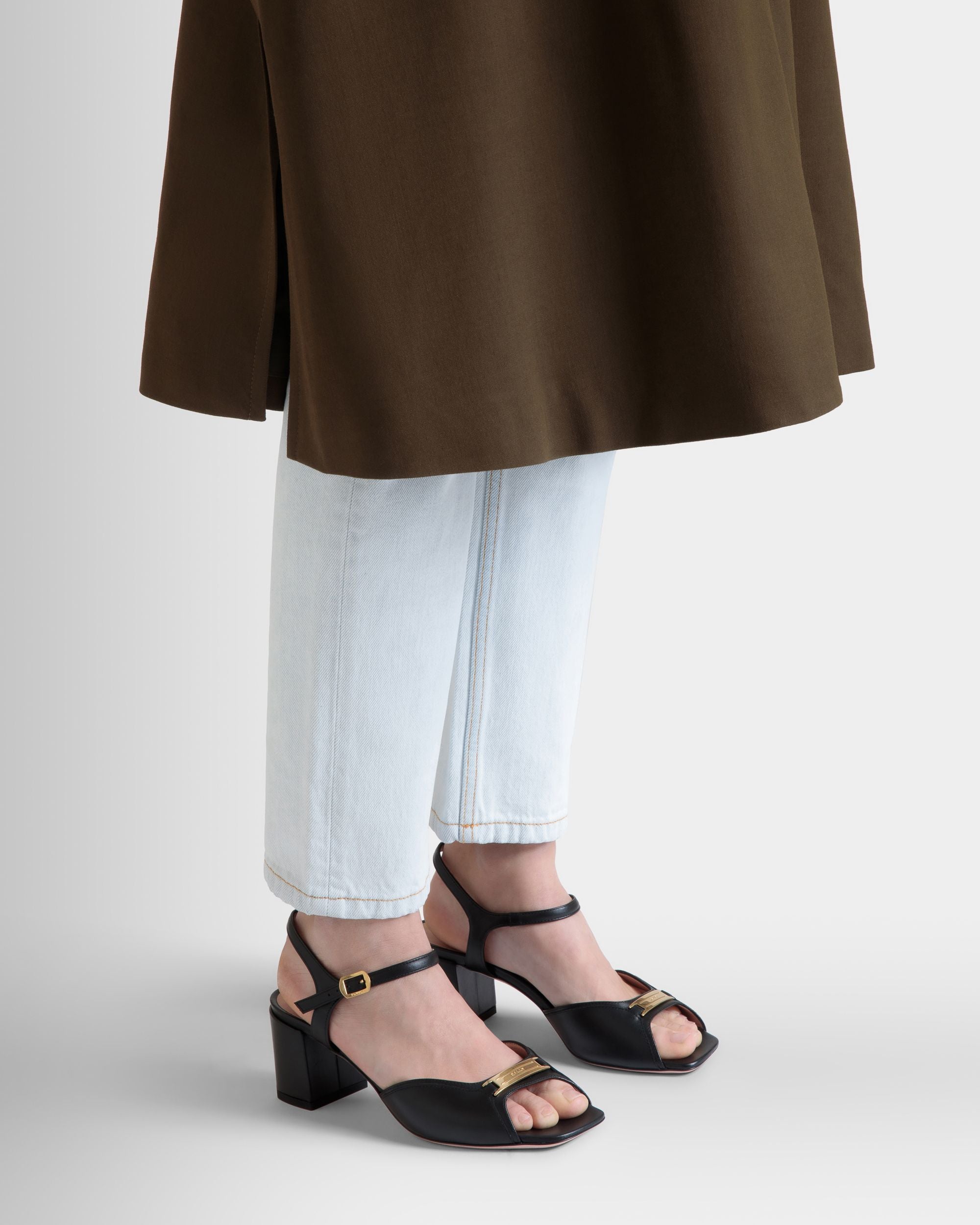 Deco Sandal in Black Leather - Women's - Bally - 02
