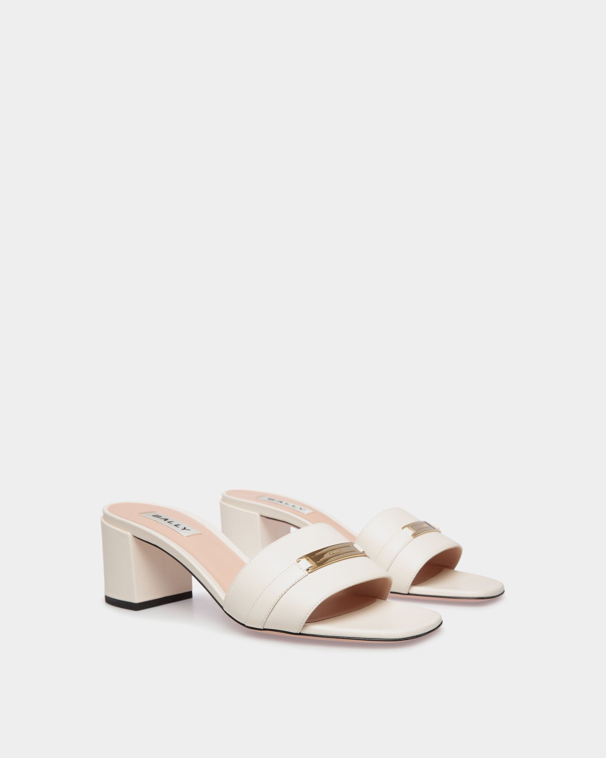 Deco Sandal in White Leather - Women's - Bally - 03