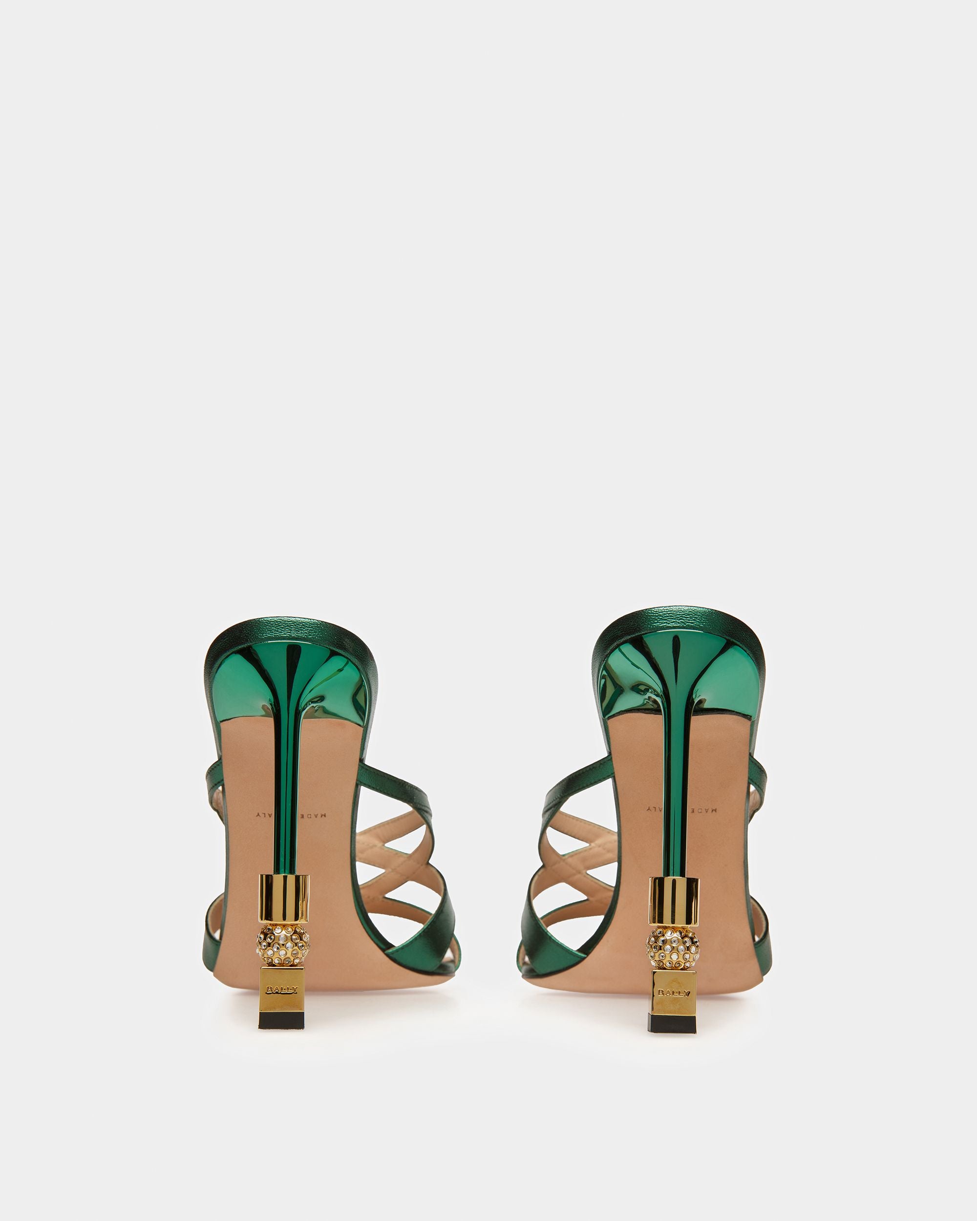 Block Slide Sandal In Metallic Leather - Women's - Bally - 04