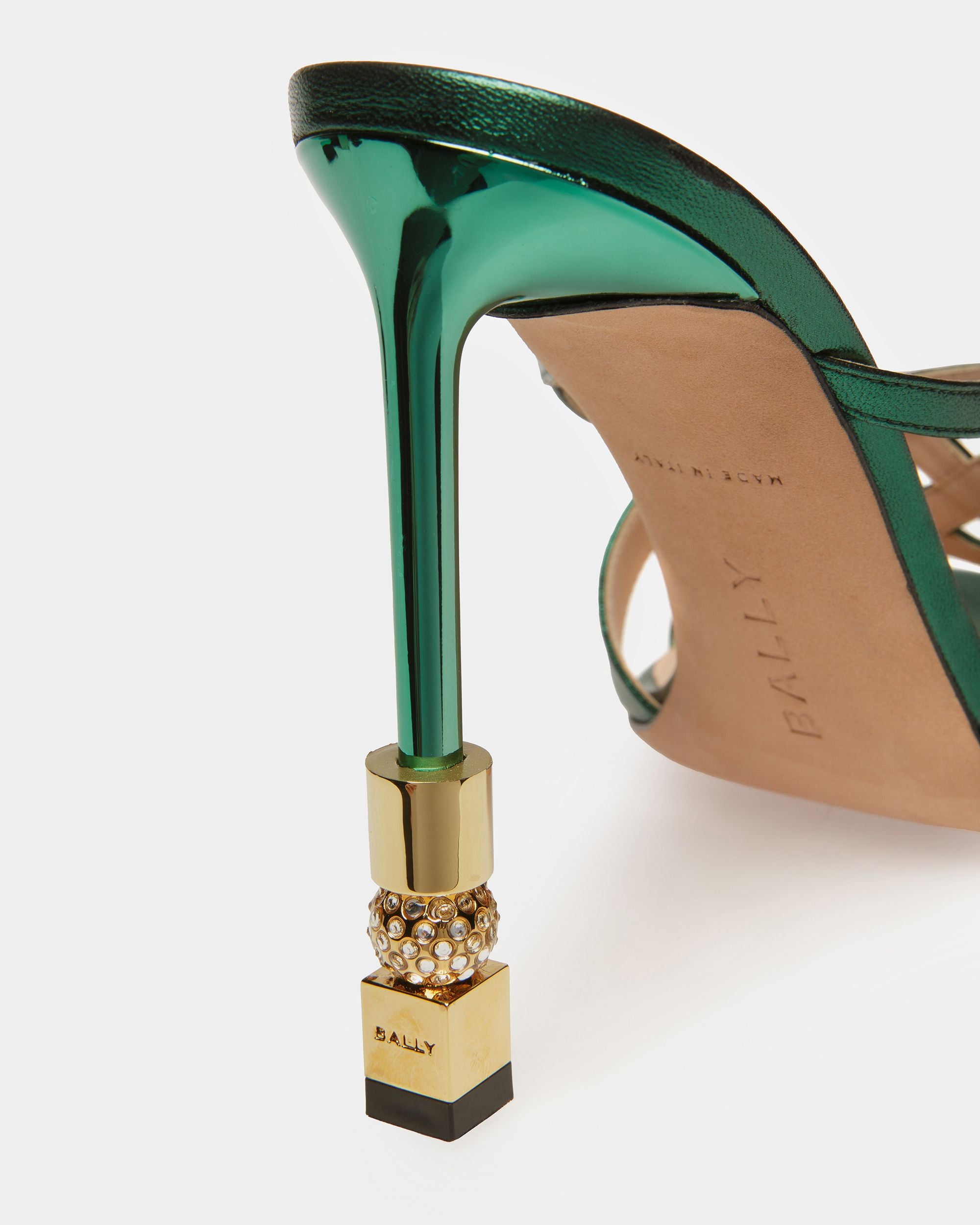 Block Slide Sandal In Metallic Leather - Women's - Bally - 05