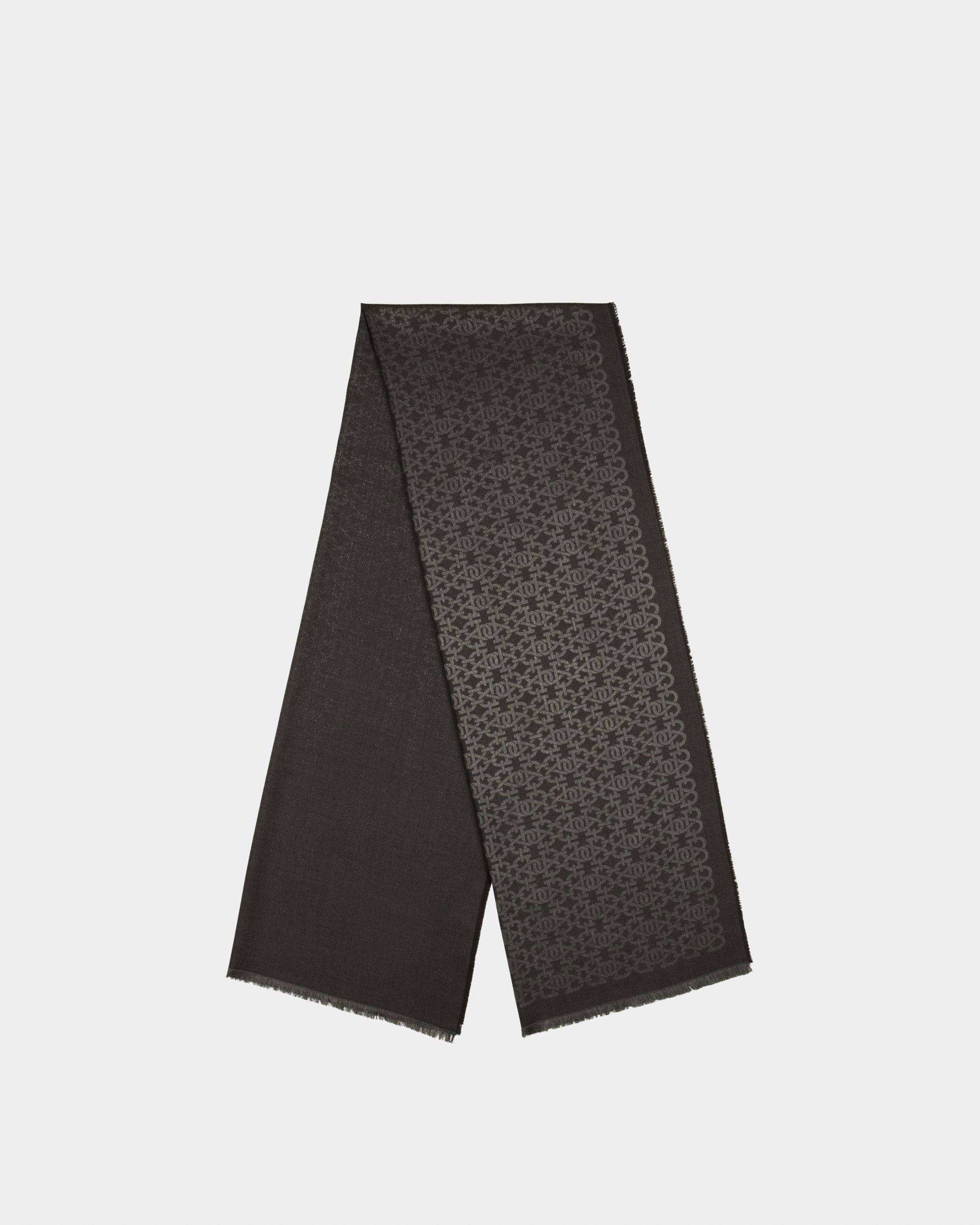 Silk And Wool Mix Scarf In Black - Women's - Bally - 01