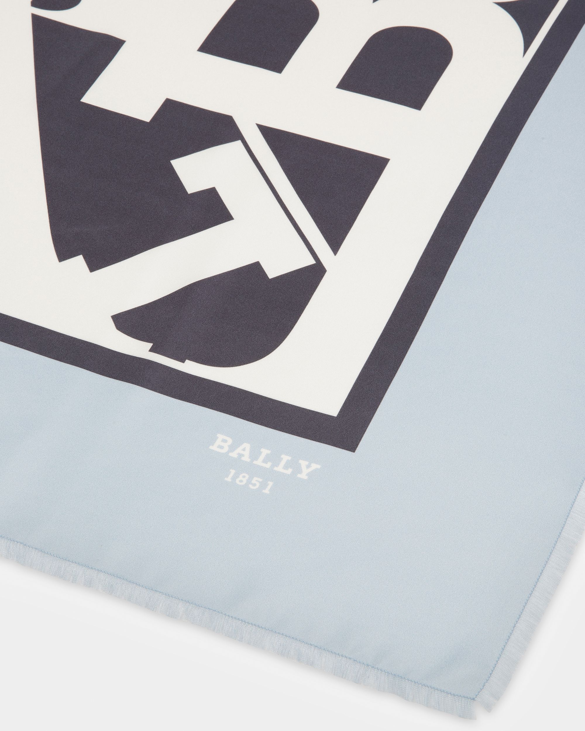 Silk Scarf In Light Blue - Women's - Bally - 04