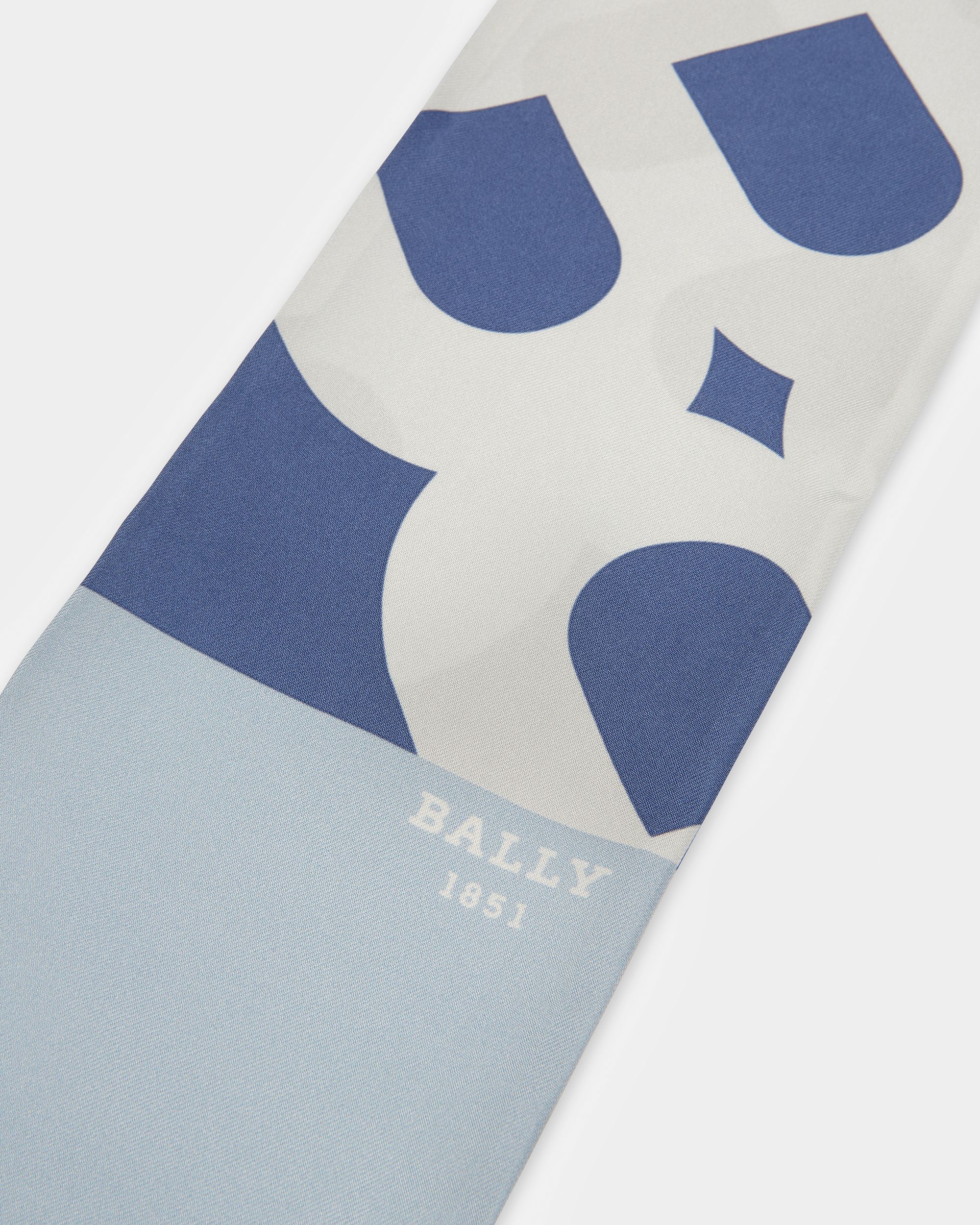 Silk Scarf In Light Blue - Women's - Bally - 04