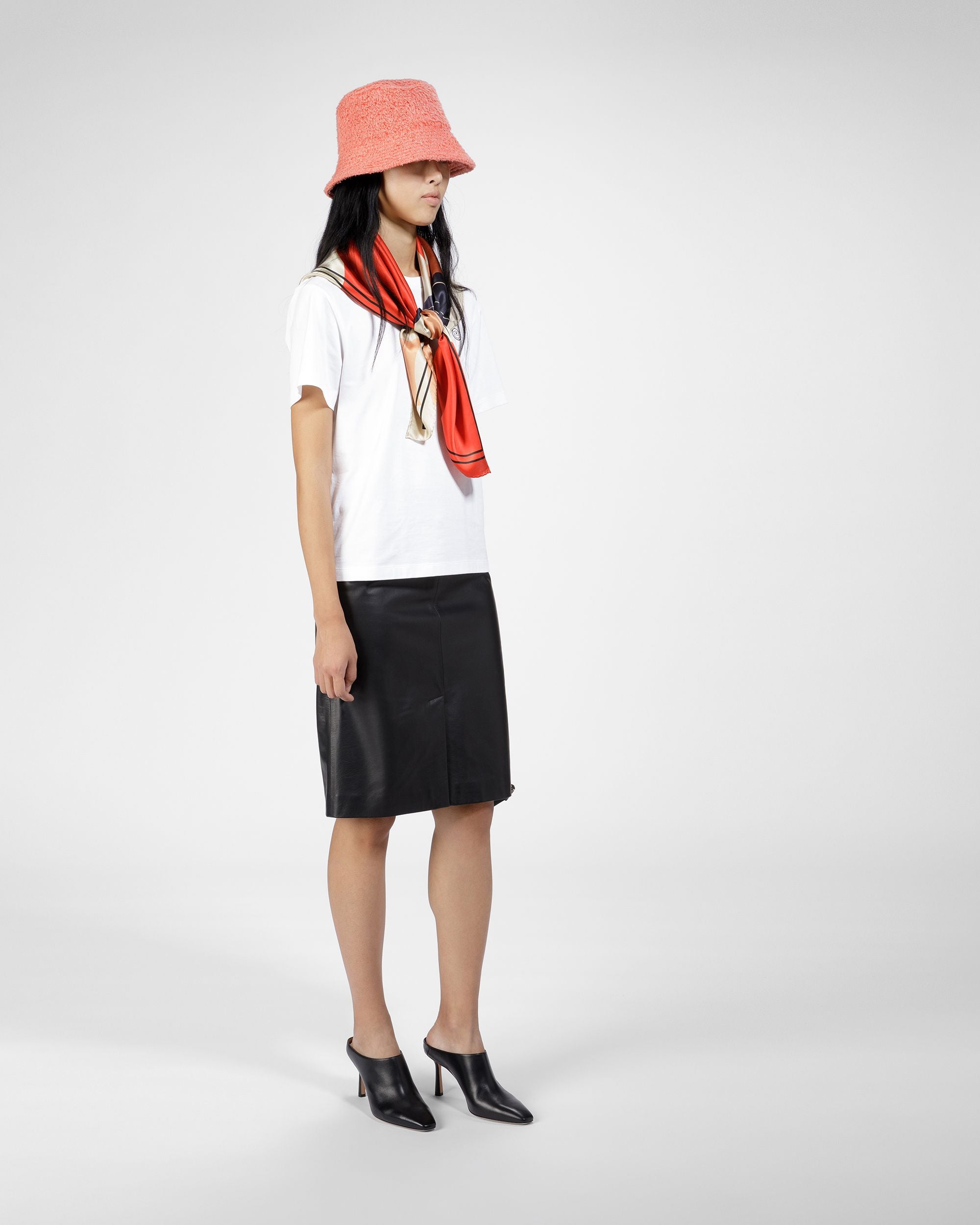 Silk Carré Scarf  In Orange - Women's - Bally - 02
