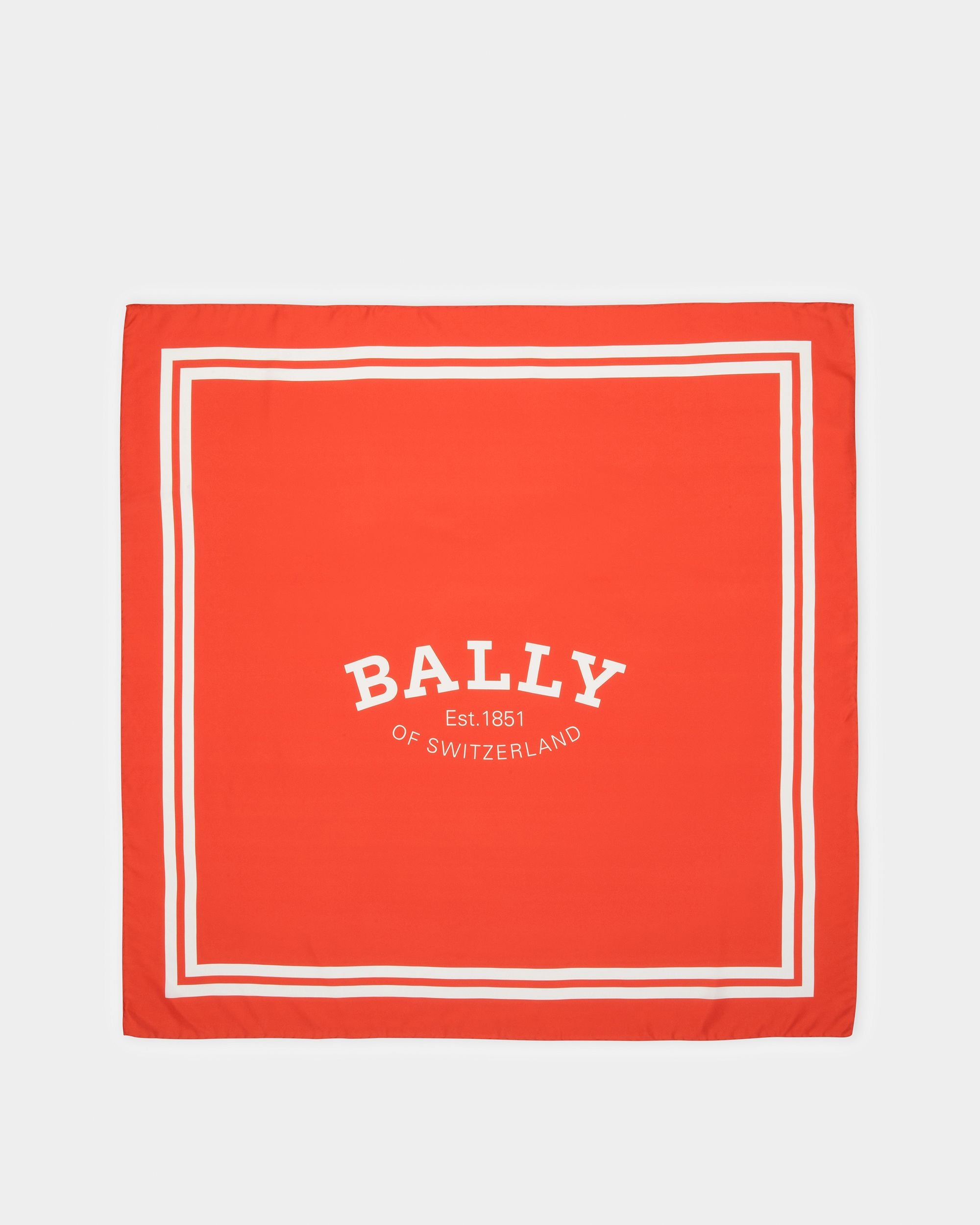 Silk Carré Scarf In Orange - Women's - Bally - 01