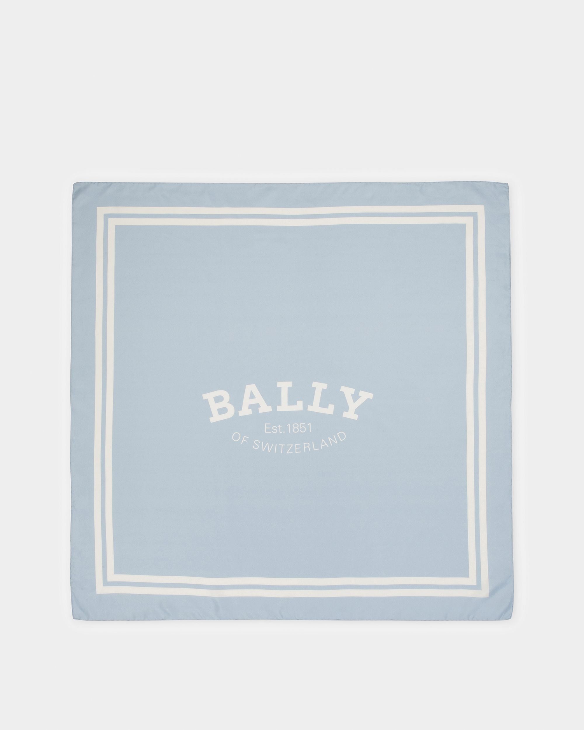 Silk Carré Scarf In Light Blue - Women's - Bally - 03