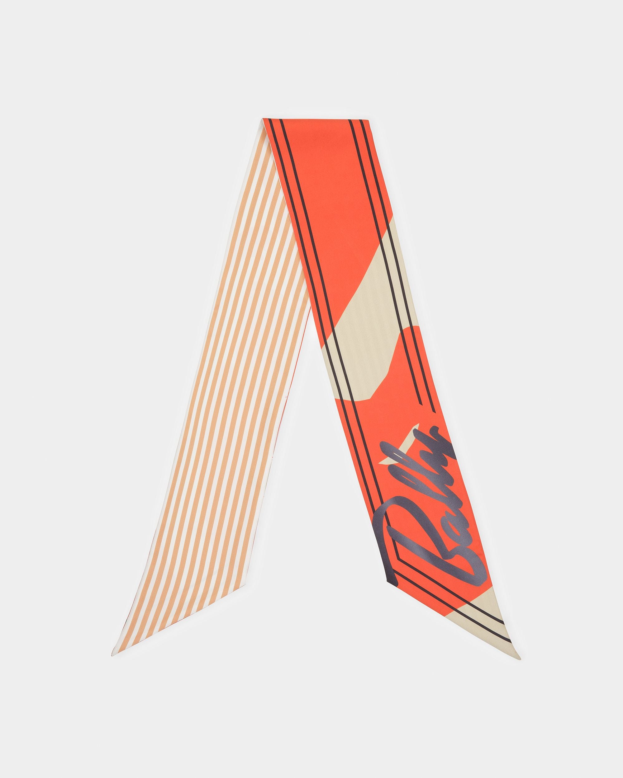 Silk Bandeau Scarf In Orange - Women's - Bally - 01