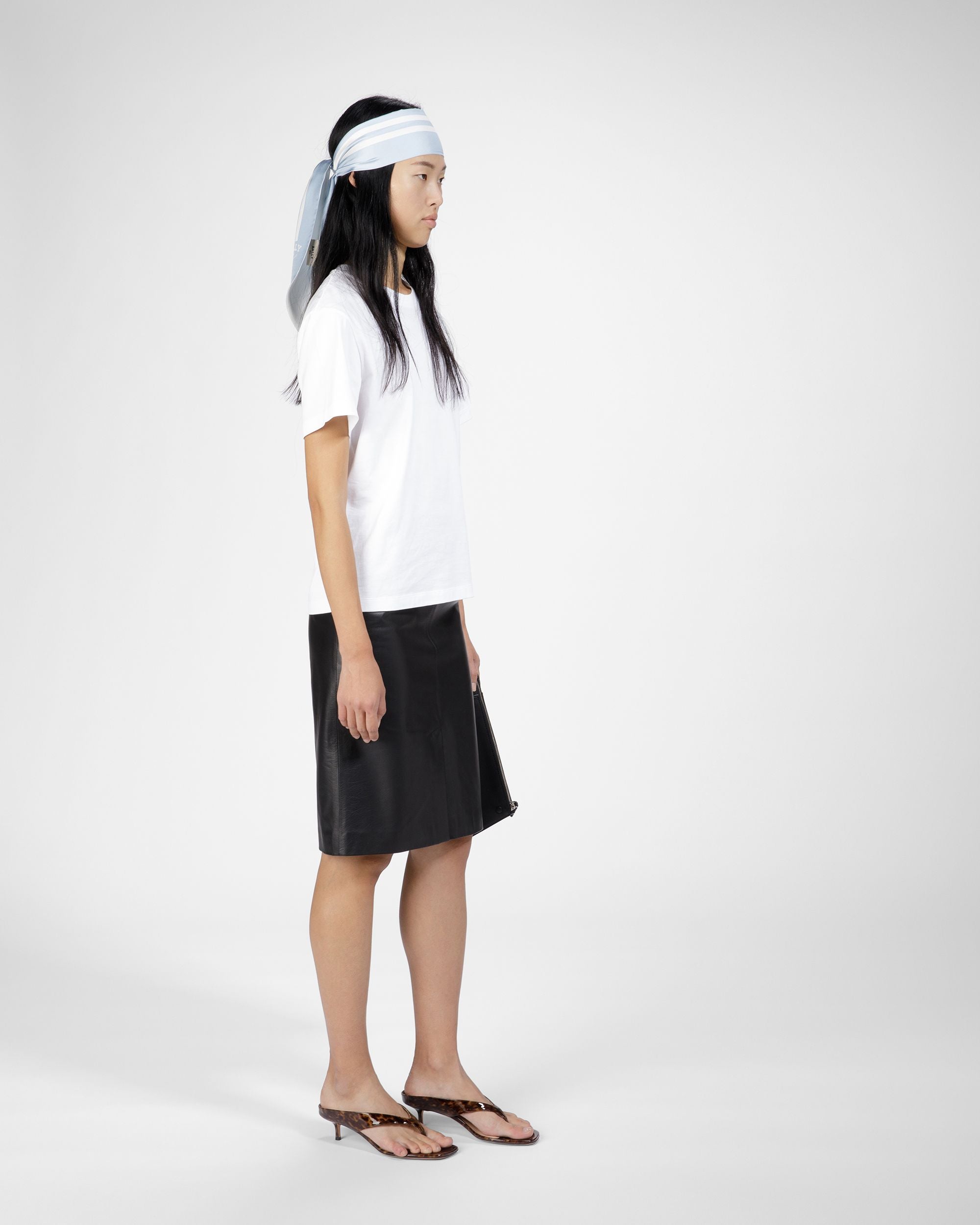 Silk Bandeau Scarf In Light Blue - Women's - Bally - 02