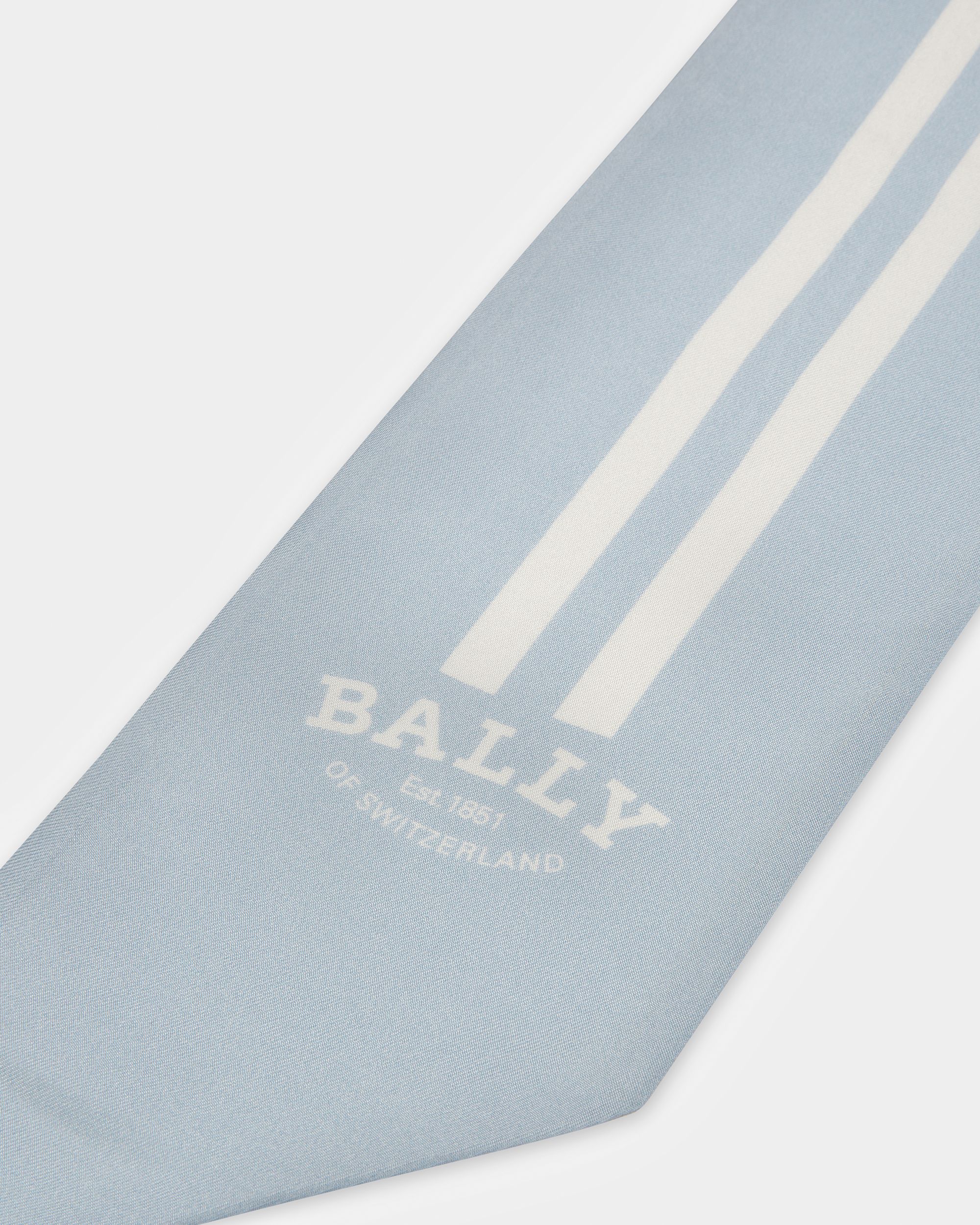 Silk Bandeau Scarf In Light Blue - Women's - Bally - 04