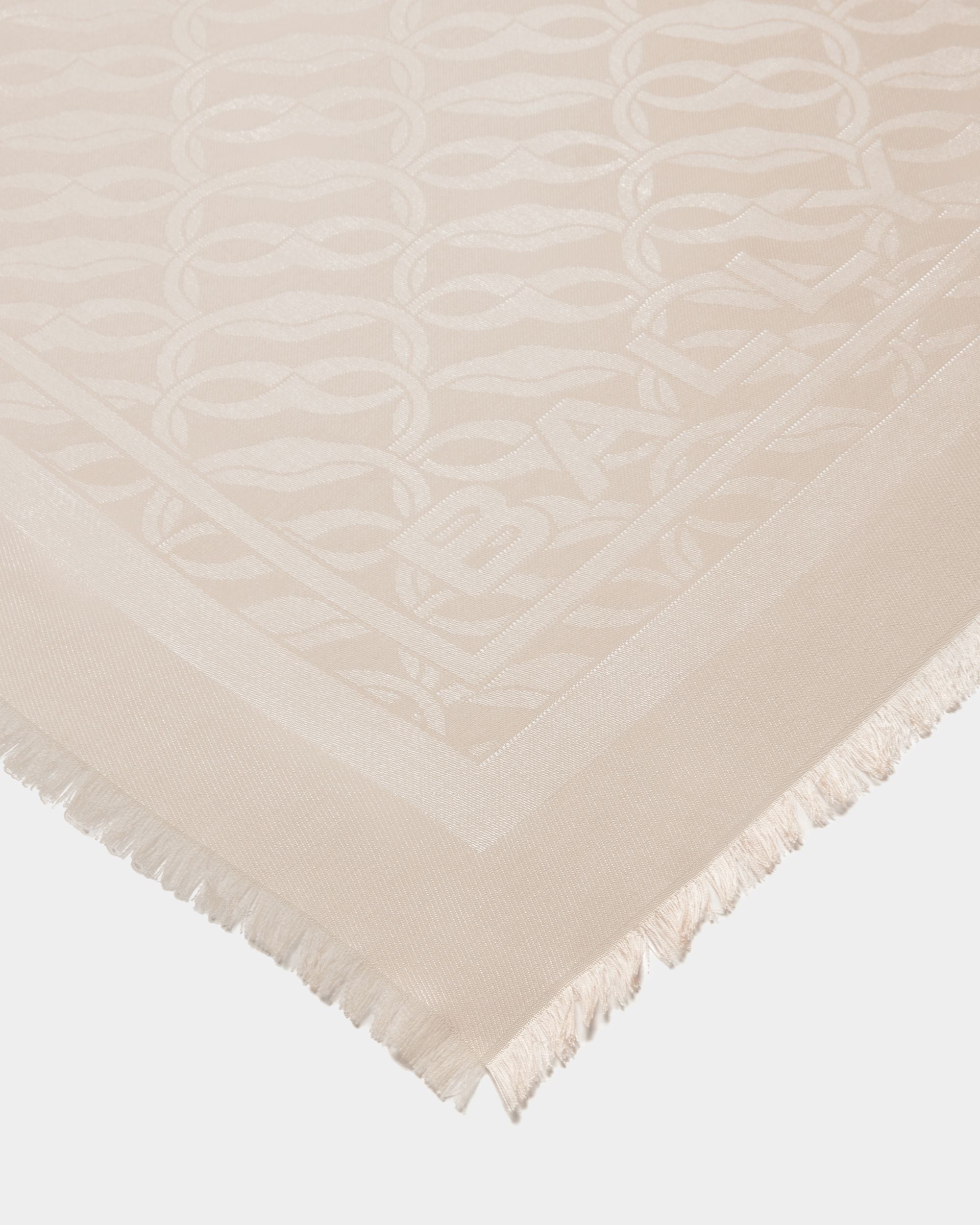 Emblem Print Square Scarf In Dusty Petal Silk - Women's - Bally - 03