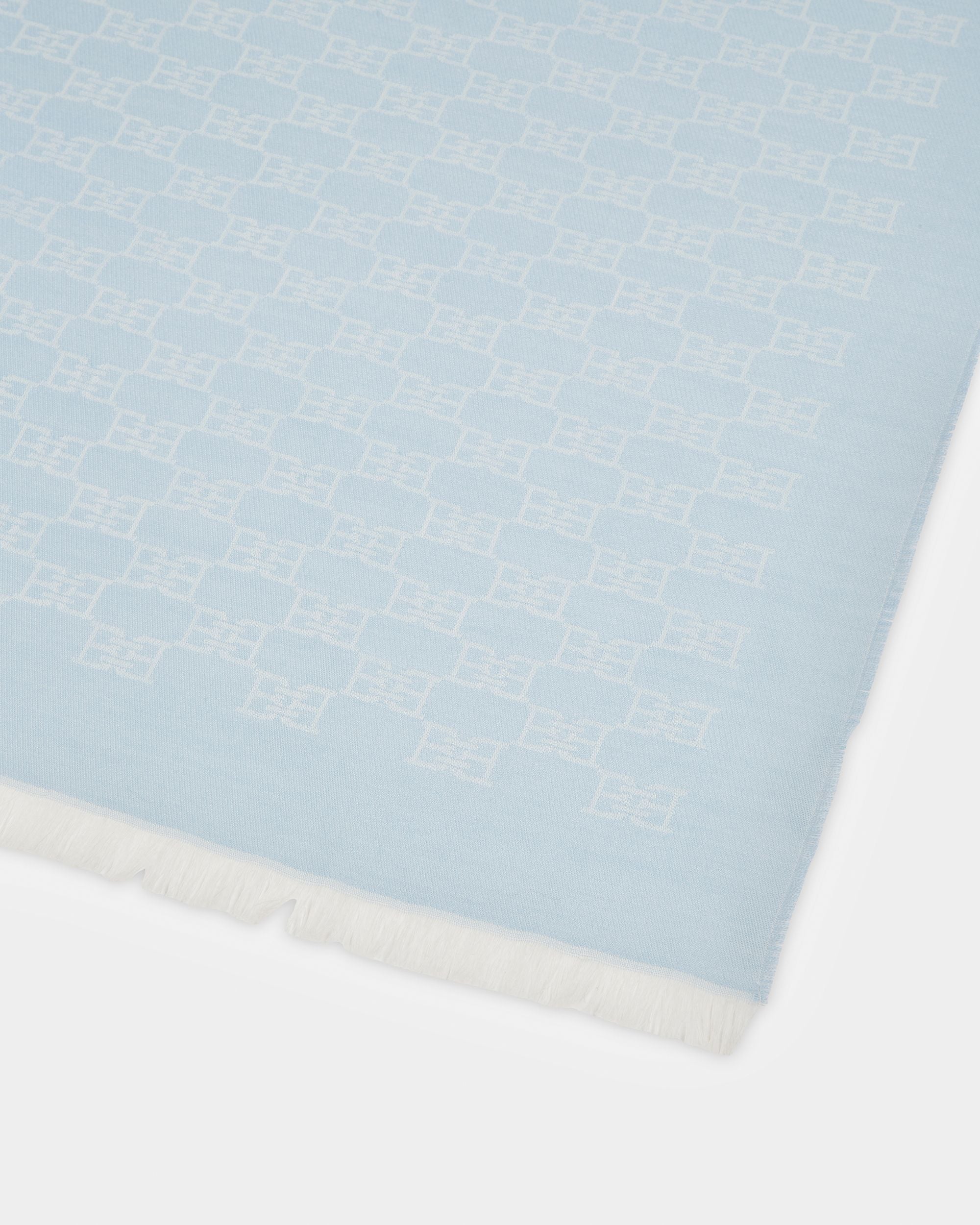 Wool And Silk Scarf In Light Blue - Women's - Bally - 02