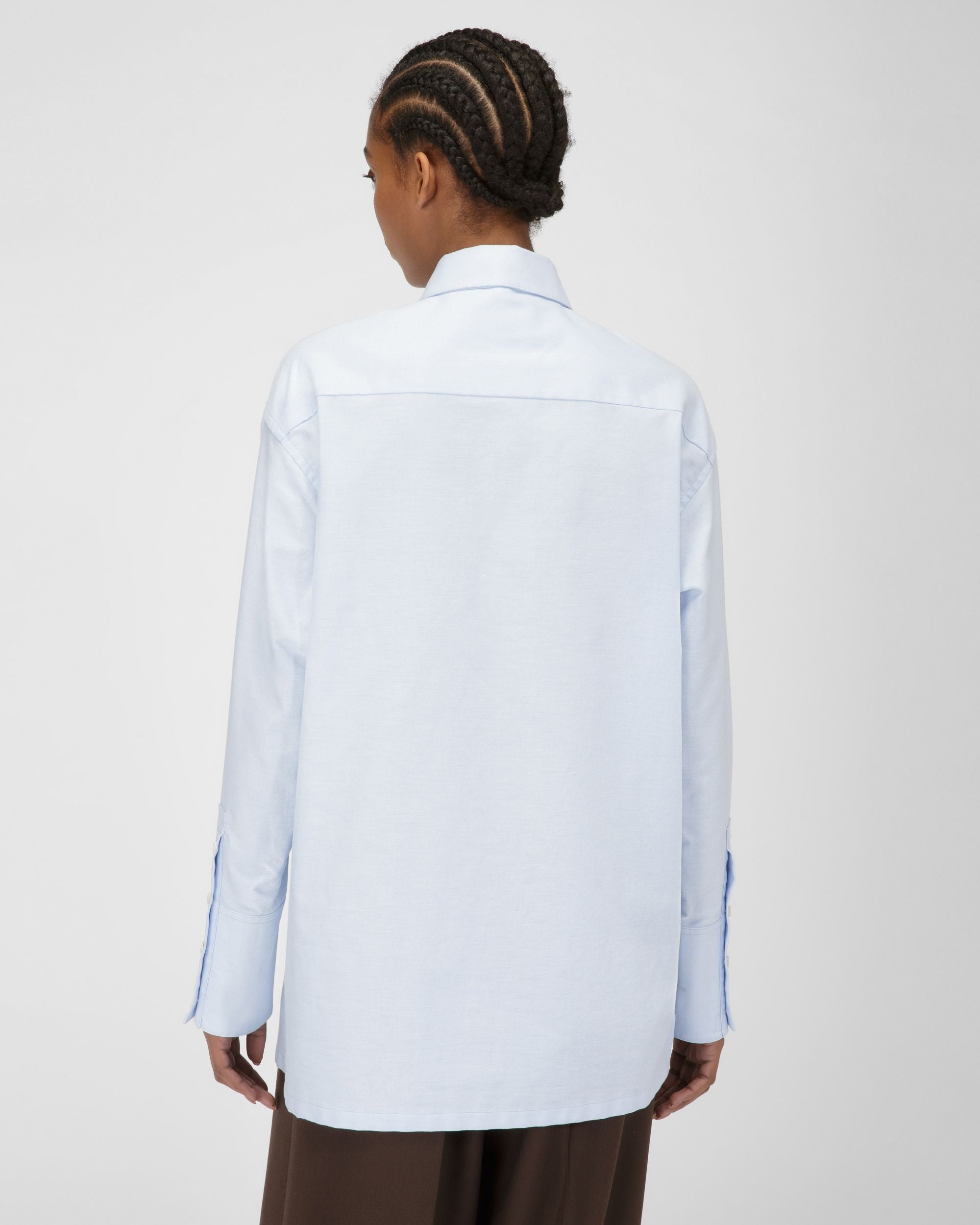 Cotton Shirt In Blue - Women's - Bally - 03