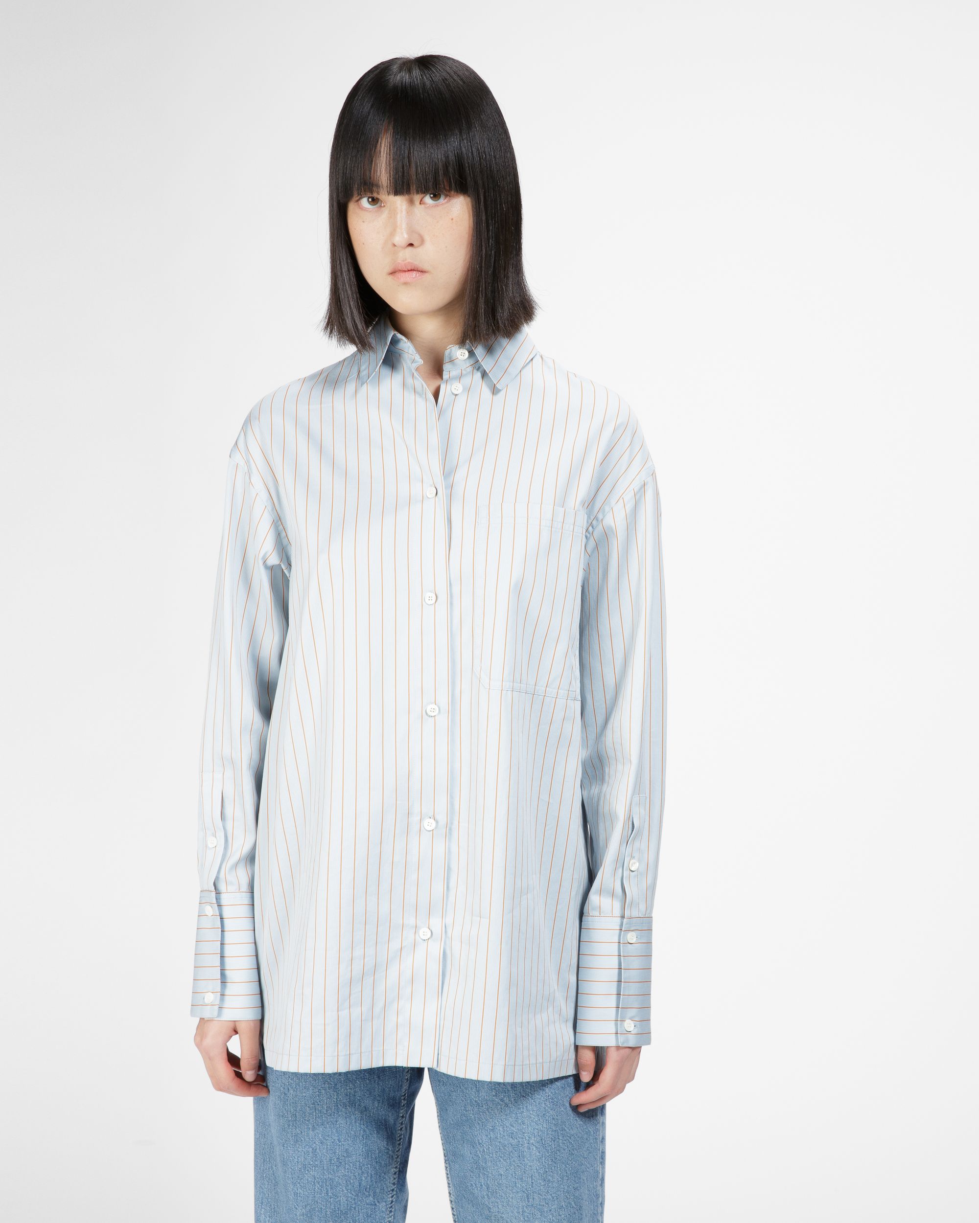 Cotton Shirt In Light Blue - Women's - Bally - 01