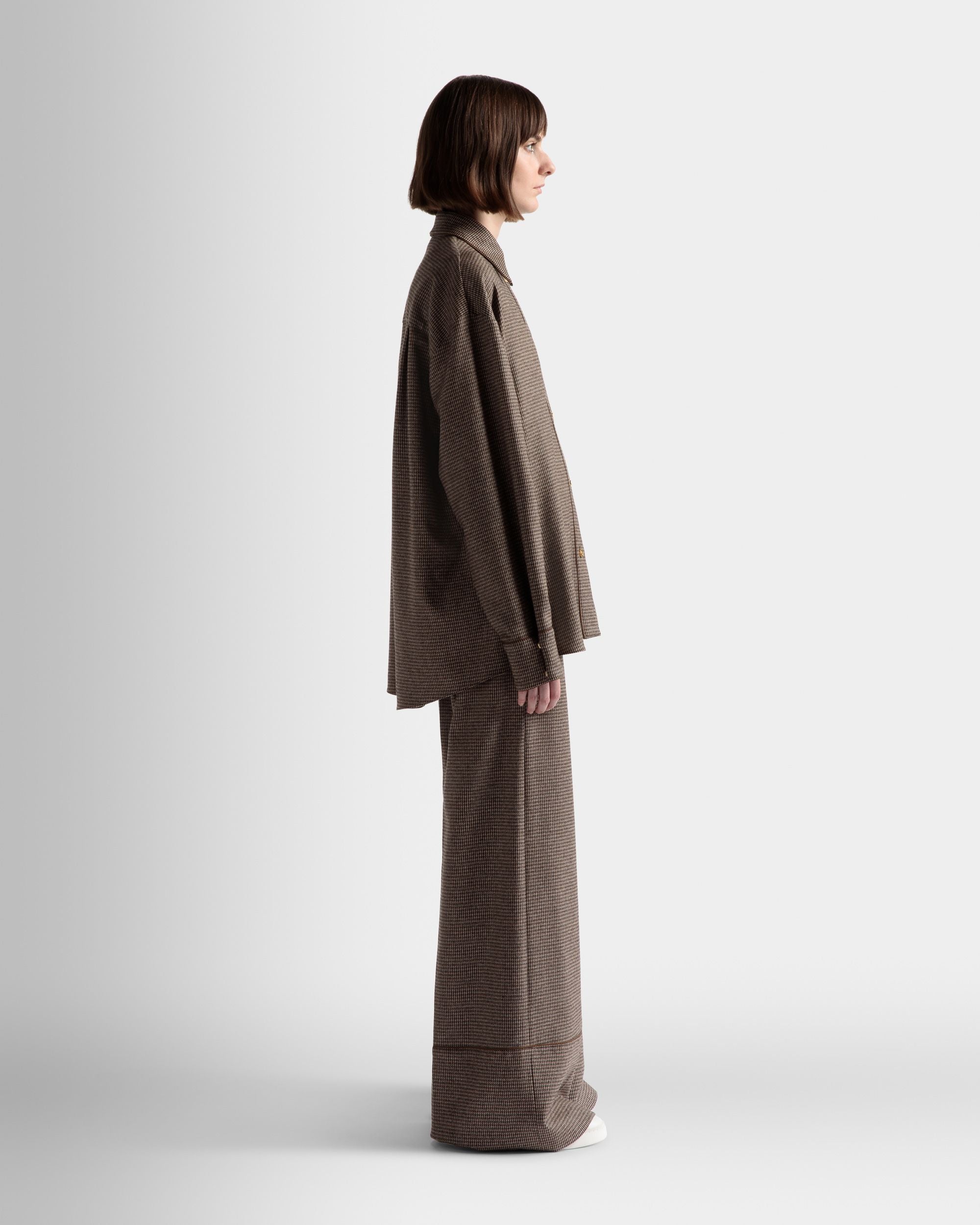 Dogtooth Shirt In Desert Wool - Women's - Bally - 05
