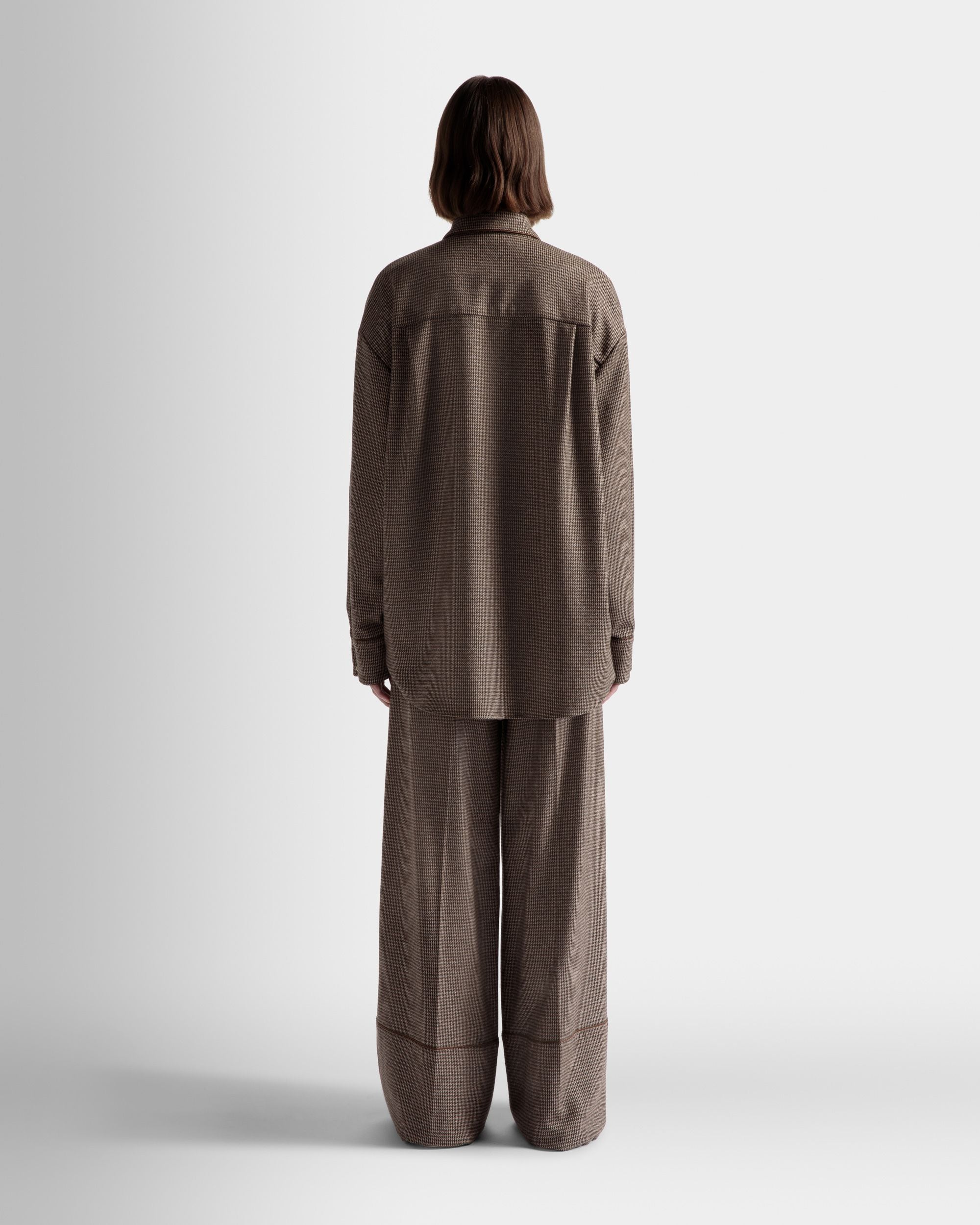 Dogtooth Shirt In Desert Wool - Women's - Bally - 06