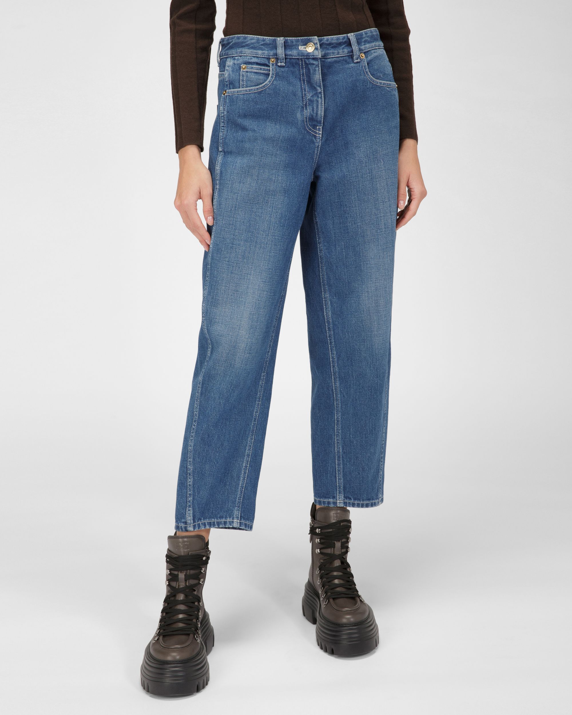 Cotton Jeans In Blue - Women's - Bally - 01
